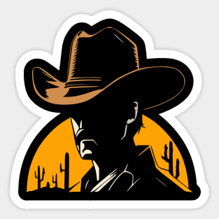 Western Silhouette- Cowboy Sticker